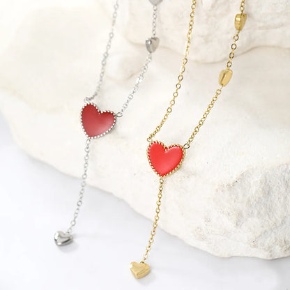 Elegant Simple Style Solid Color Stainless Steel Plating 18k Gold Plated Pendant Necklace