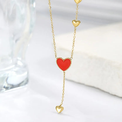 Elegant Simple Style Solid Color Stainless Steel Plating 18k Gold Plated Pendant Necklace