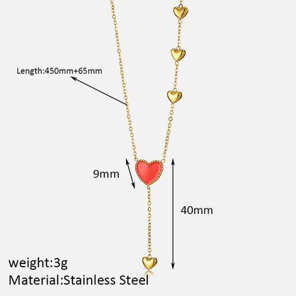 Elegant Simple Style Solid Color Stainless Steel Plating 18k Gold Plated Pendant Necklace