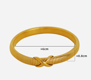 Elegant Simple Style Solid Color Titanium Steel Plating 18k Gold Plated Bangle