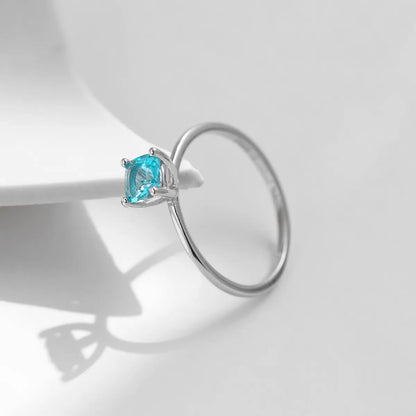 Elegant Simple Style Square Sterling Silver Plating Inlay Zircon Rhodium Plated Rings