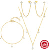 Elegant Simple Style Streetwear Geometric Sterling Silver Plating Zircon Women'S Jewelry Set