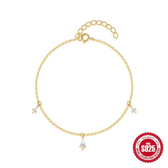Elegant Simple Style Streetwear Geometric Sterling Silver Plating Zircon Women'S Jewelry Set
