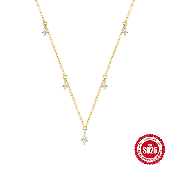 Elegant Simple Style Streetwear Geometric Sterling Silver Plating Zircon Women'S Jewelry Set