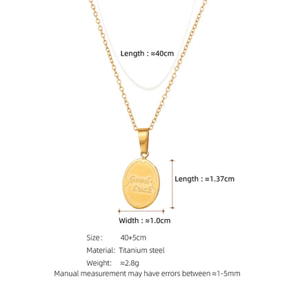 Elegant Simple Style Streetwear Geometric Titanium Steel Plating 18k Gold Plated Gold Plated Pendant Necklace