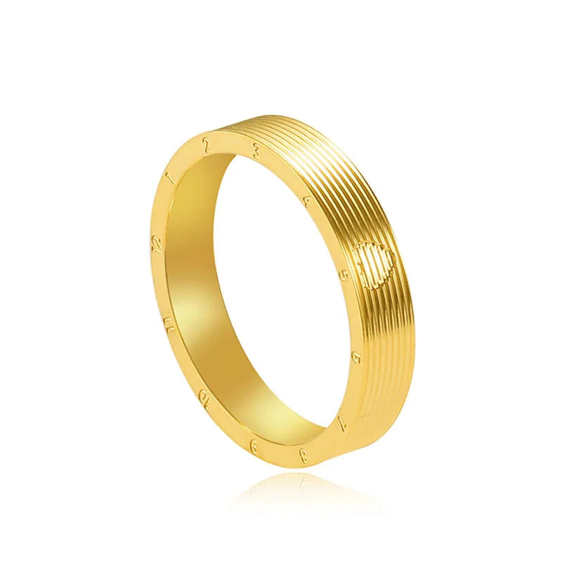 Titanium Steel 18K Gold Plated Elegant Simple Style Plating Stripe Heart Shape Titanium Steel Rings