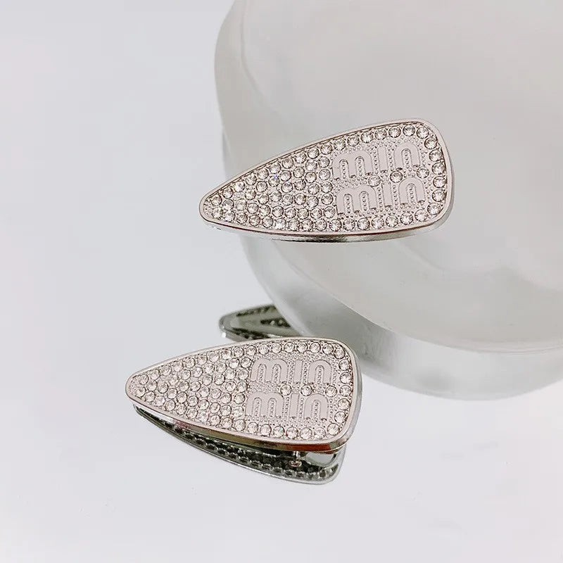 Elegant Simple Style Water Droplets Alloy Inlay Zircon Hair Clip