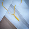 Elegant Simple Triangle Long Leaf Pendant Titanium Steel Jewelry Necklace With Geometric Pattern And Electroplating