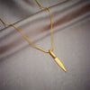 Elegant Simple Triangle Long Leaf Pendant Titanium Steel Jewelry Necklace With Geometric Pattern And Electroplating