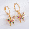 Elegant Small Butterfly Earrings For Women Copper Electroplated Animal Pattern