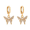 Elegant Small Butterfly Earrings For Women Copper Electroplated Animal Pattern