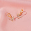 Elegant Small Butterfly Earrings For Women Copper Electroplated Animal Pattern