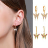 Elegant Small Butterfly Earrings For Women Copper Electroplated Animal Pattern