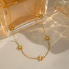 Elegant Small Flower Necklace Bracelet Set In Stainless Steel With Electroplating For Women