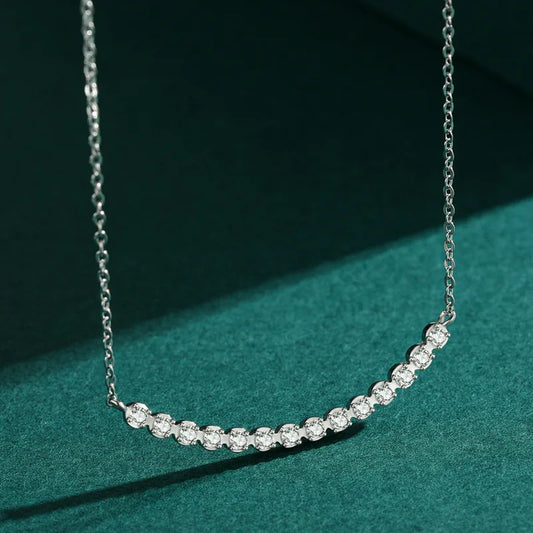 Elegant Smile Face Sterling Silver Plating Inlay Zircon Silver Plated Necklace