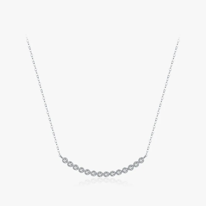 Elegant Smile Face Sterling Silver Plating Inlay Zircon Silver Plated Necklace