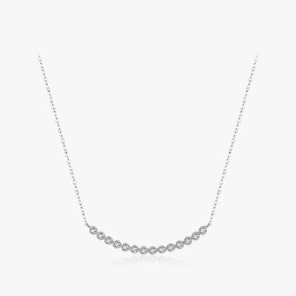 Elegant Smile Face Sterling Silver Plating Inlay Zircon Silver Plated Necklace