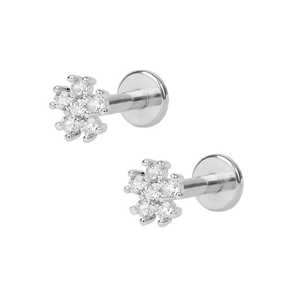 Elegant Snowflake Flower Earrings For Women In 925 Sterling Silver With Electroplated Diamond Accents Fresh Fashion Ear Bone Stud Earrings