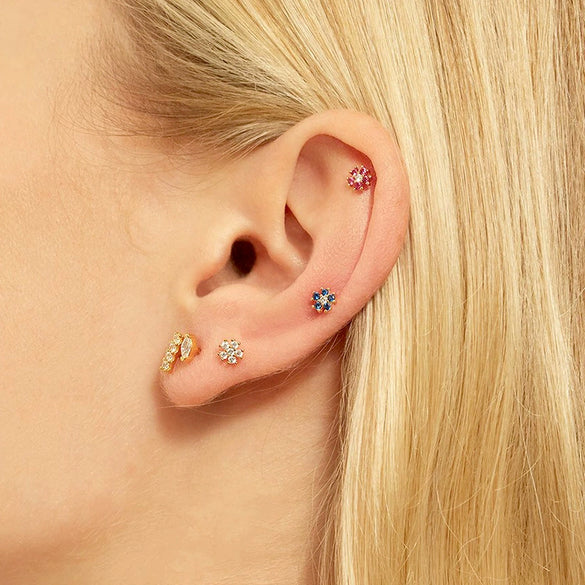 Elegant Snowflake Flower Earrings For Women In 925 Sterling Silver With Electroplated Diamond Accents Fresh Fashion Ear Bone Stud Earrings