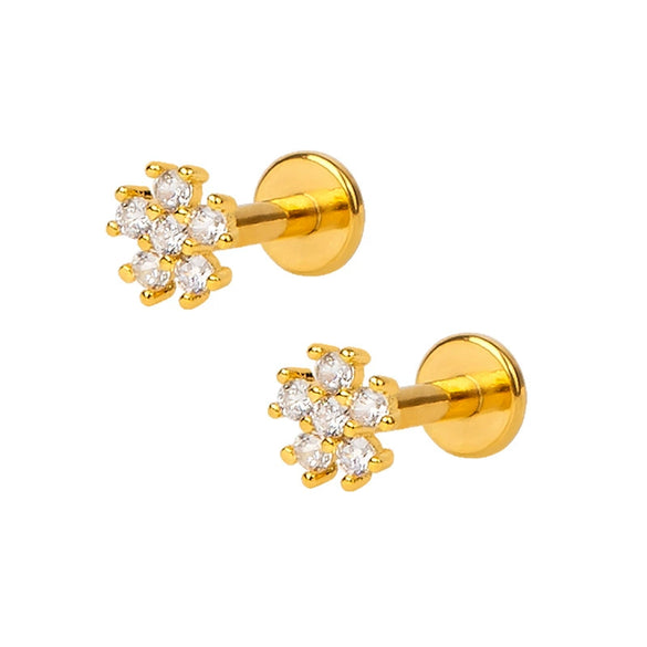 Elegant Snowflake Flower Earrings For Women In 925 Sterling Silver With Electroplated Diamond Accents Fresh Fashion Ear Bone Stud Earrings