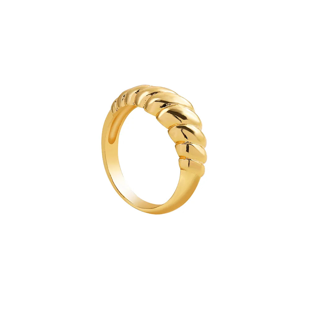 Elegant Solid Color Alloy Plating Gold Plated Women'S Rings