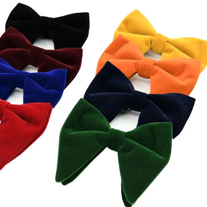 Elegant Solid Color Bow Knot Velvet Men'S Tie