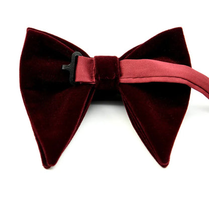 Elegant Solid Color Bow Knot Velvet Men'S Tie