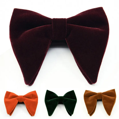 Elegant Solid Color Bow Knot Velvet Men'S Tie