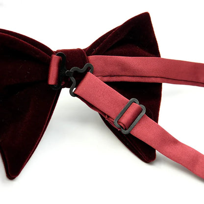 Elegant Solid Color Bow Knot Velvet Men'S Tie