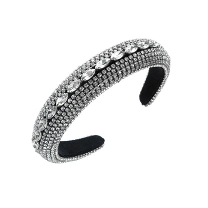 Elegant Solid Color Cloth Inlay Rhinestones Hair Band