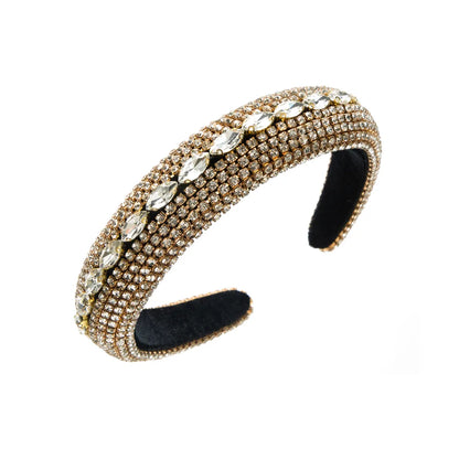 Elegant Solid Color Cloth Inlay Rhinestones Hair Band