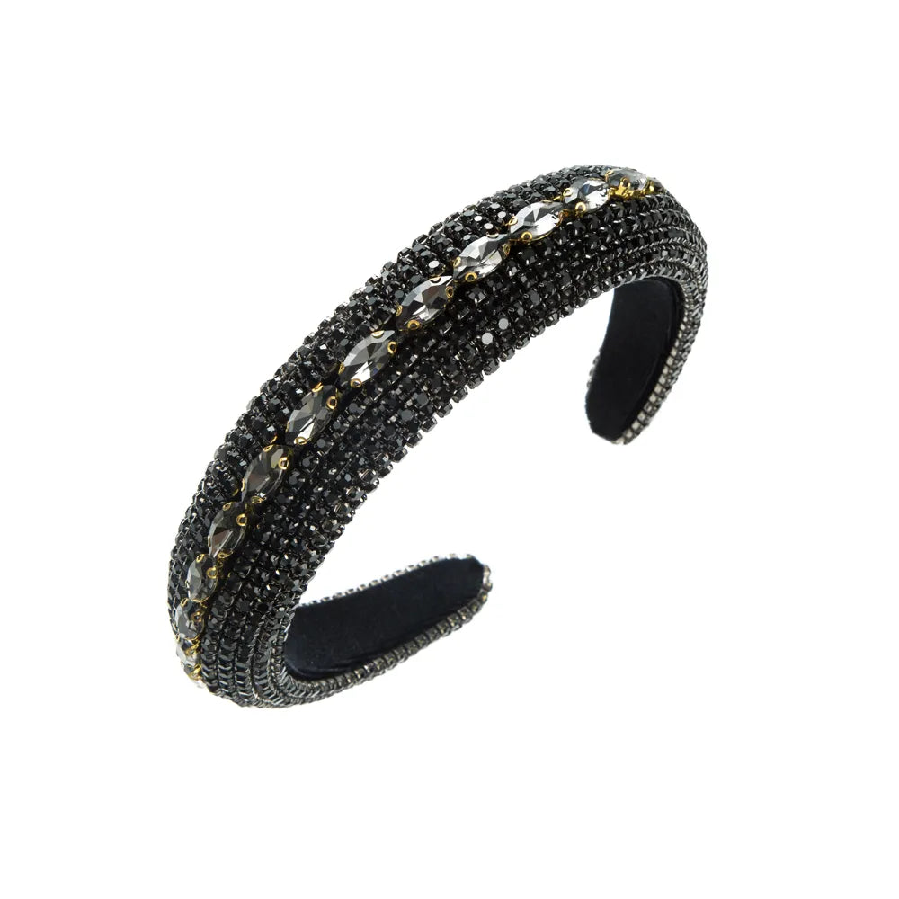 Elegant Solid Color Cloth Inlay Rhinestones Hair Band