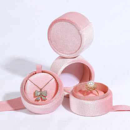 Elegant Solid Color Cloth Jewelry Boxes