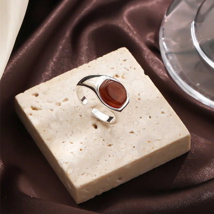 Elegant Solid Color Copper Inlay Natural Stone Freshwater Pearl Shell 18k Gold Plated Silver Plated Rings