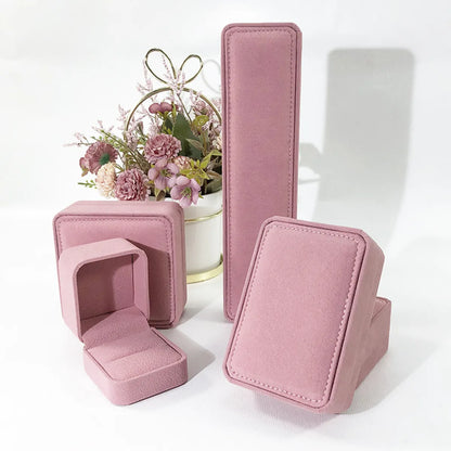 Elegant Solid Color Flannel Jewelry Boxes