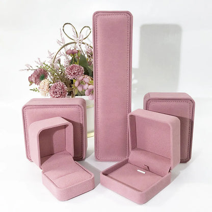 Elegant Solid Color Flannel Jewelry Boxes