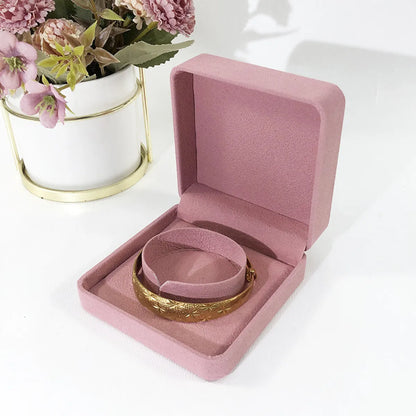 Elegant Solid Color Flannel Jewelry Boxes