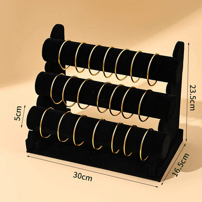 Elegant Solid Color Flannel Jewelry Rack