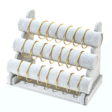 Elegant Solid Color Flannel Jewelry Rack