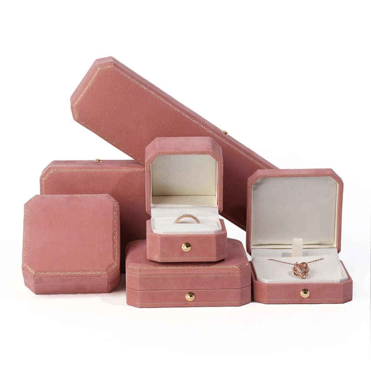 Elegant Solid Color Flannel Wholesale Jewelry Boxes