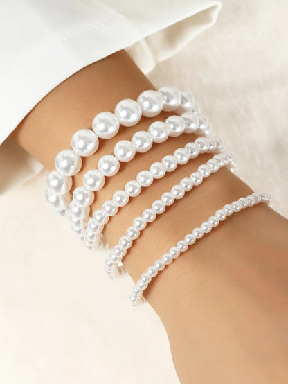 Elegant Solid Color Imitation Pearl Women'S Bracelets