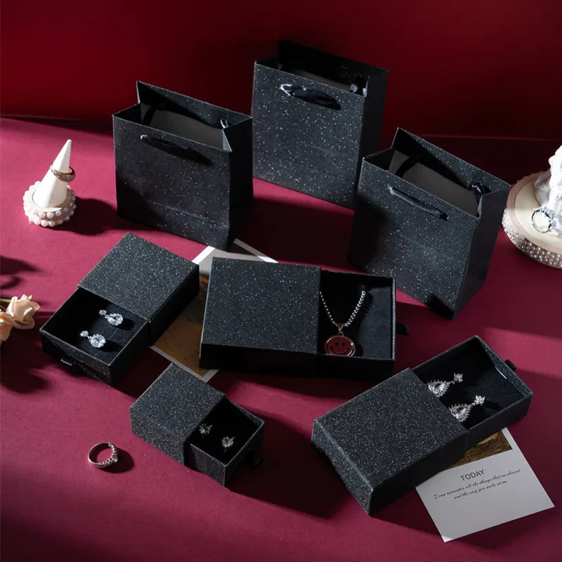 Elegant Solid Color Paper Jewelry Boxes