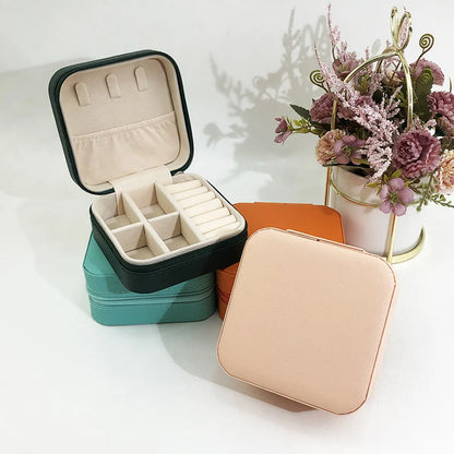 Elegant Solid Color Pu Leather Jewelry Boxes