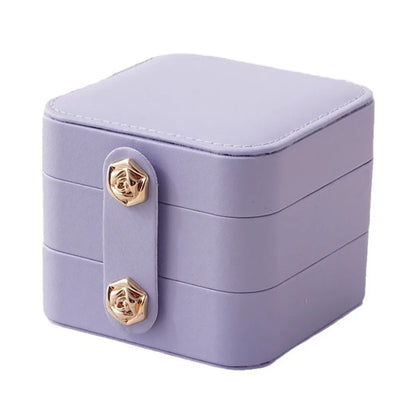 Elegant Solid Color Pu Leather Jewelry Boxes