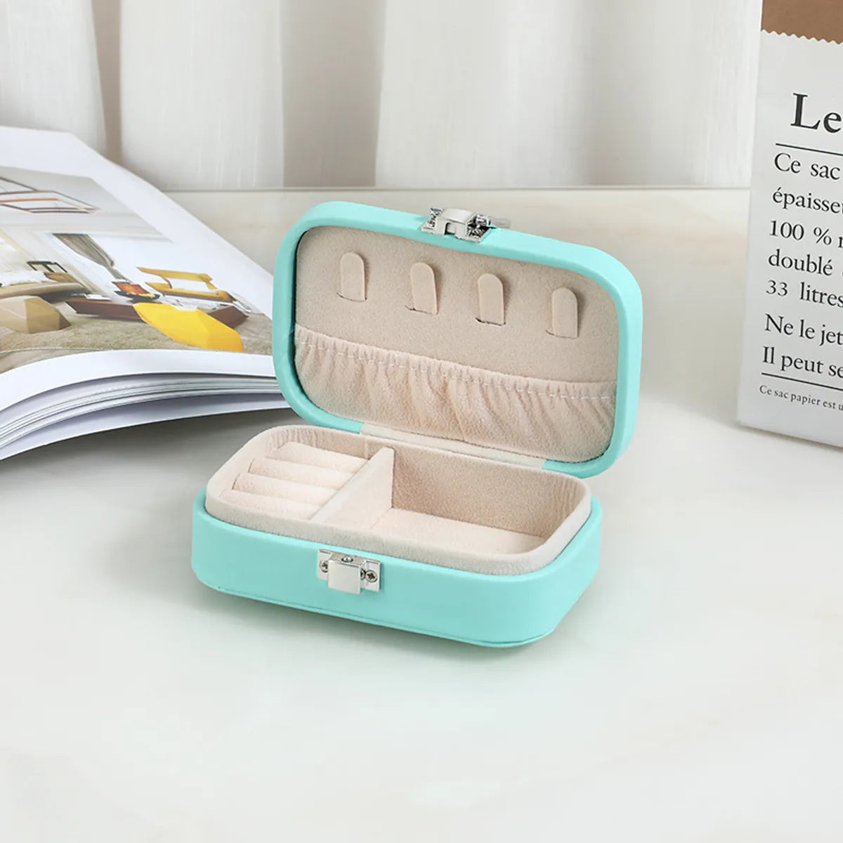 Elegant Solid Color Pu Leather Jewelry Boxes