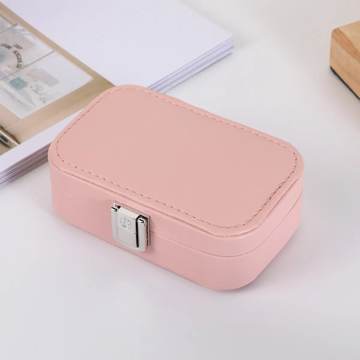 Elegant Solid Color Pu Leather Jewelry Boxes