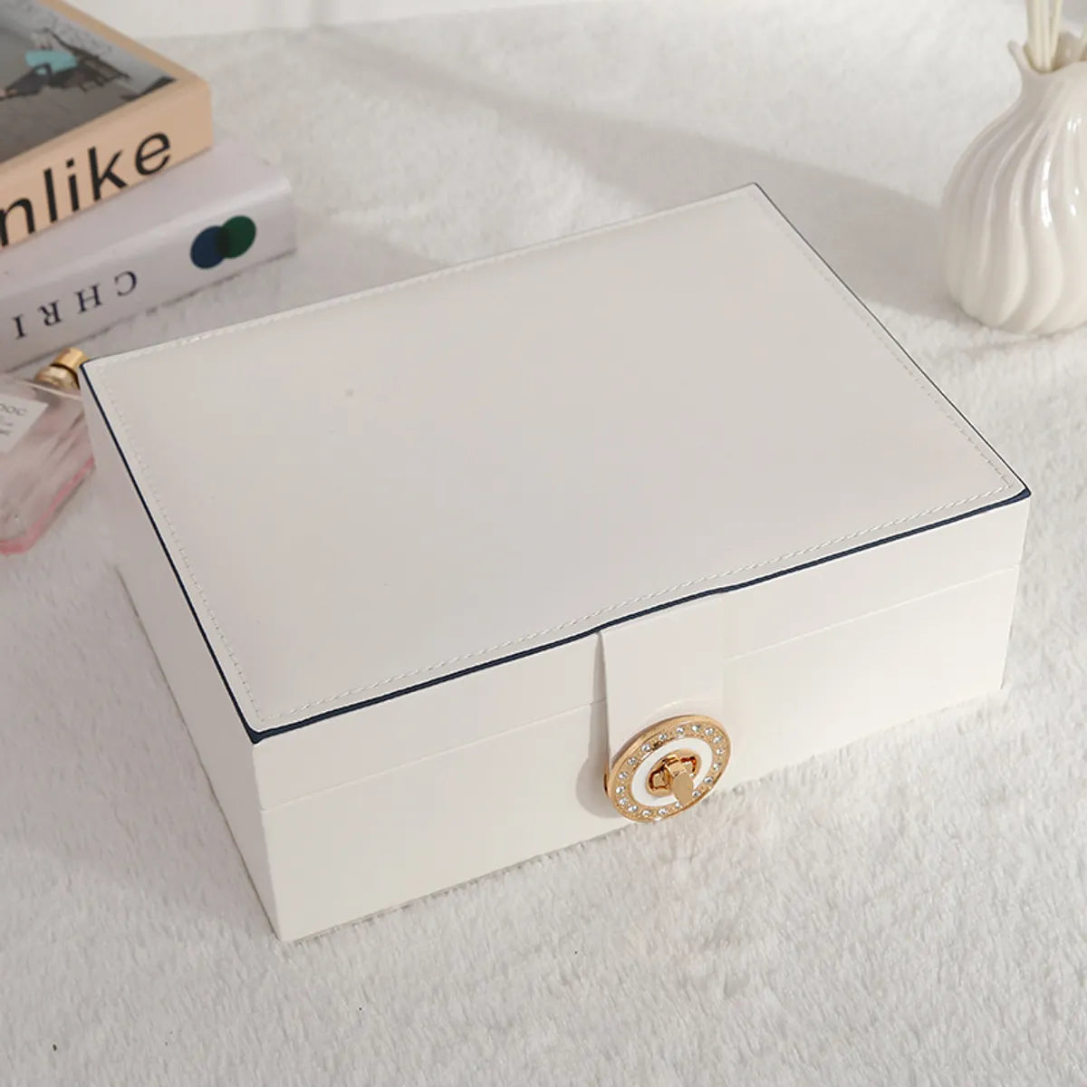 Elegant Solid Color Pu Leather Jewelry Boxes