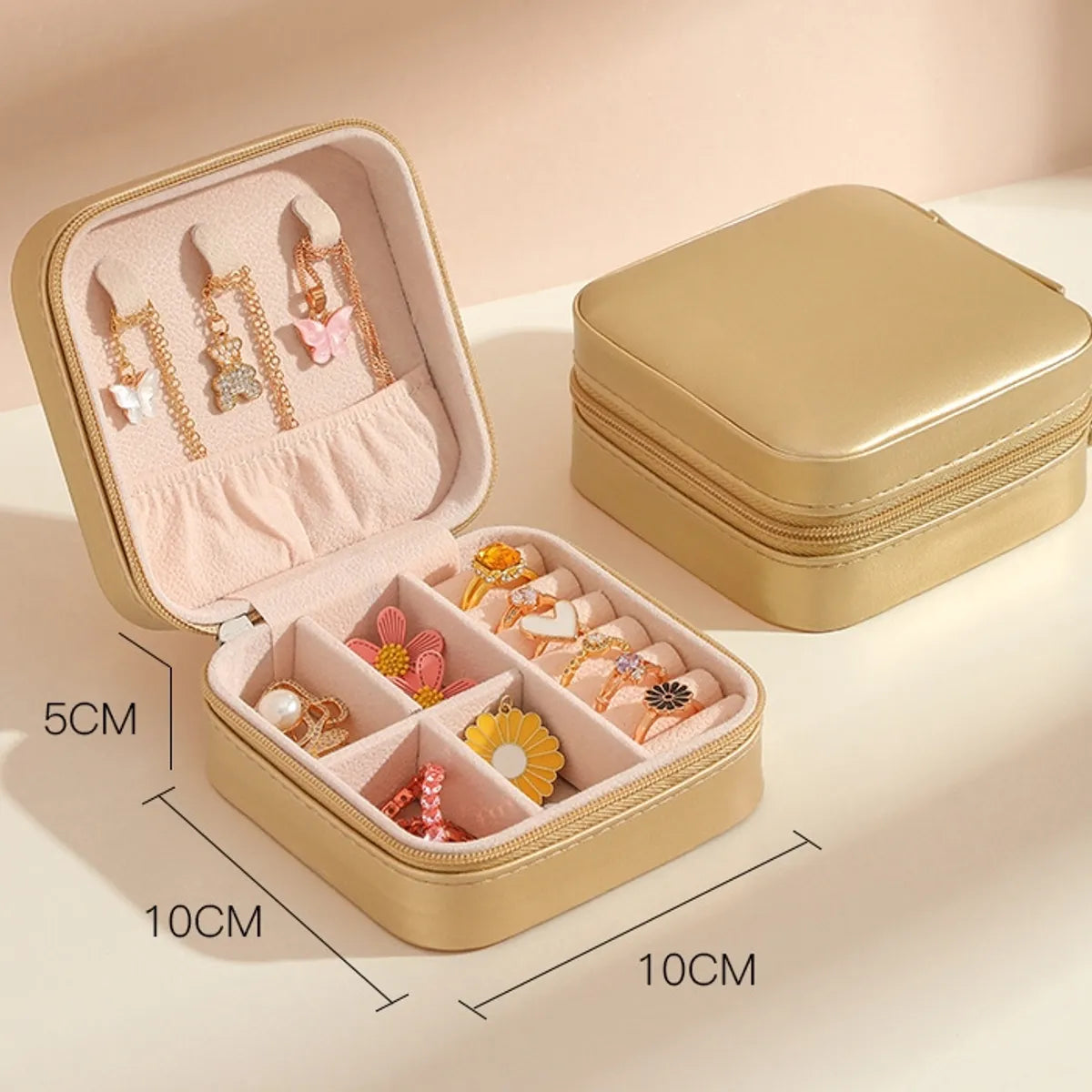 Elegant Solid Color Pu Leather Jewelry Boxes