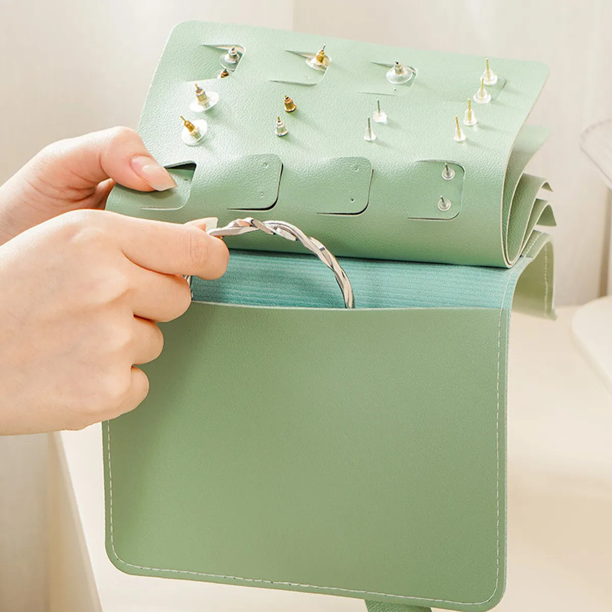 Elegant Solid Color Pu Leather Jewelry Packaging Bags