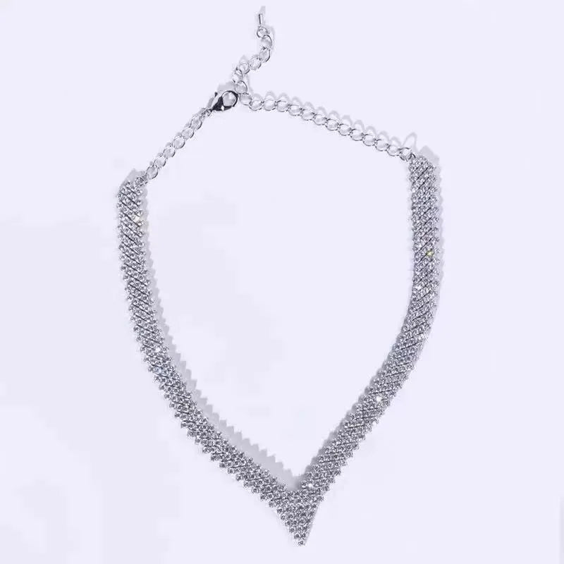 Elegant Solid Color Rhinestone Plating Women'S Necklace